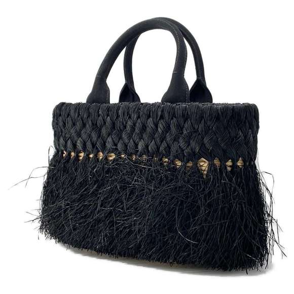 Prada Black Bag Raffia Basket - Picture 1 of 15